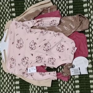 Four-piece porcupine bodysuits long sleeve